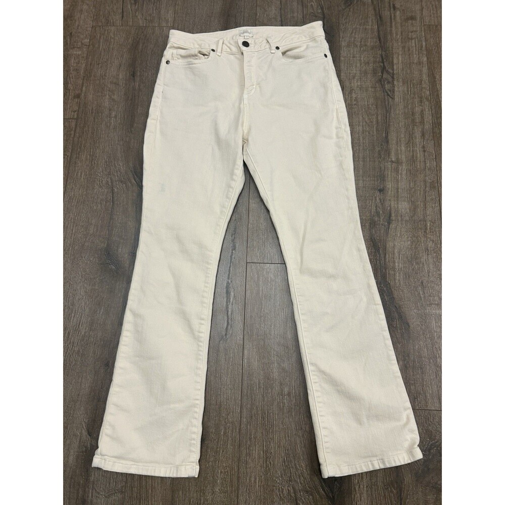Ann Mashburn Jeans Women’s 27 Off White Natural Wide Legs FLAW